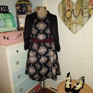 Mossimo, XXL, black with patterned print, dress.